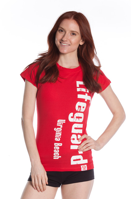 Red Distressed Tee | Beach Lifeguard Apparel Online Store