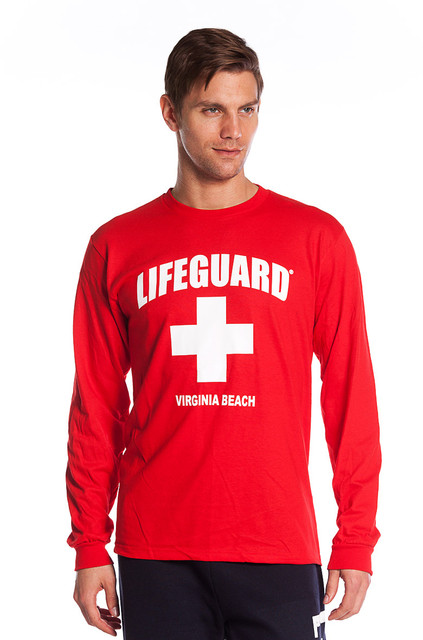 Red Guys Long Sleeved Shirt | Beach Lifeguard Apparel Online Store