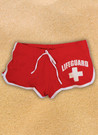 Red Ladies Hi-Cut Shorts | Beach Lifeguard Apparel Online Store