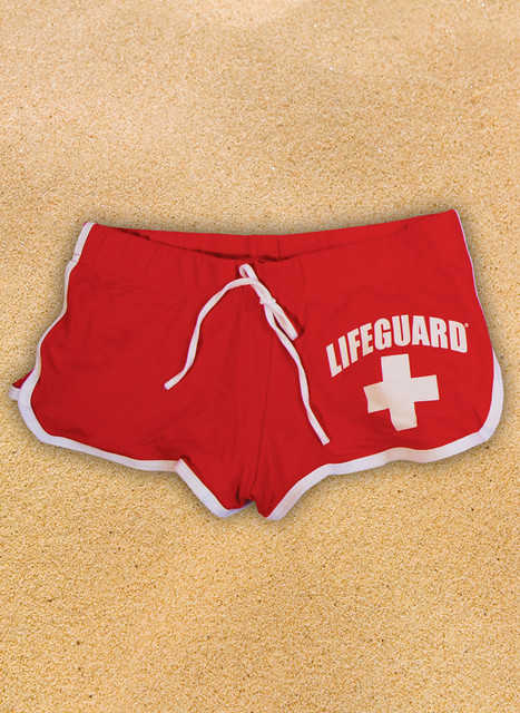 Red Ladies Hi-Cut Shorts | Beach Lifeguard Apparel Online Store